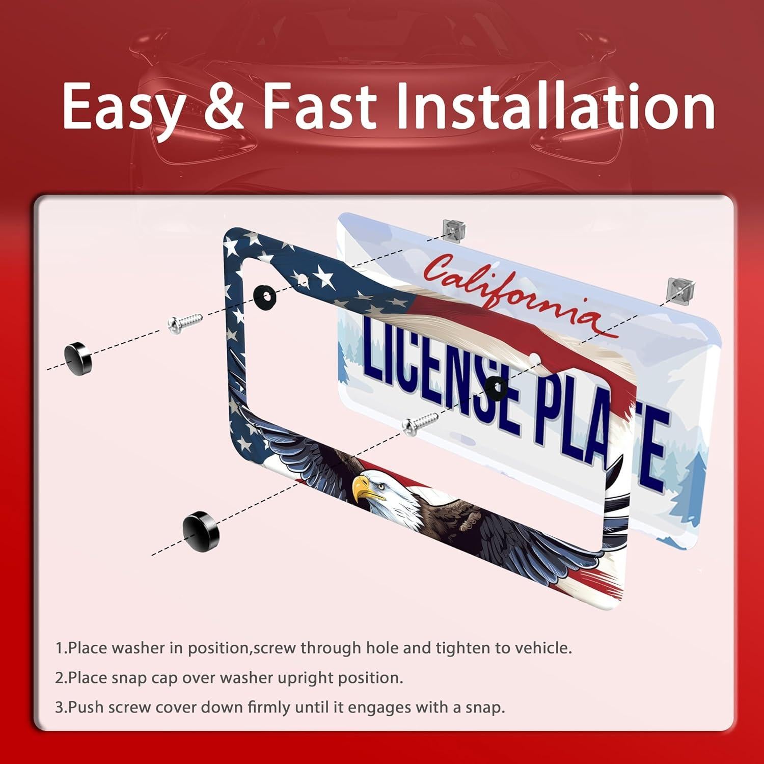 Marco de Placa de Licencia LOISTAVA Acero Inoxidable 31.2x16cm