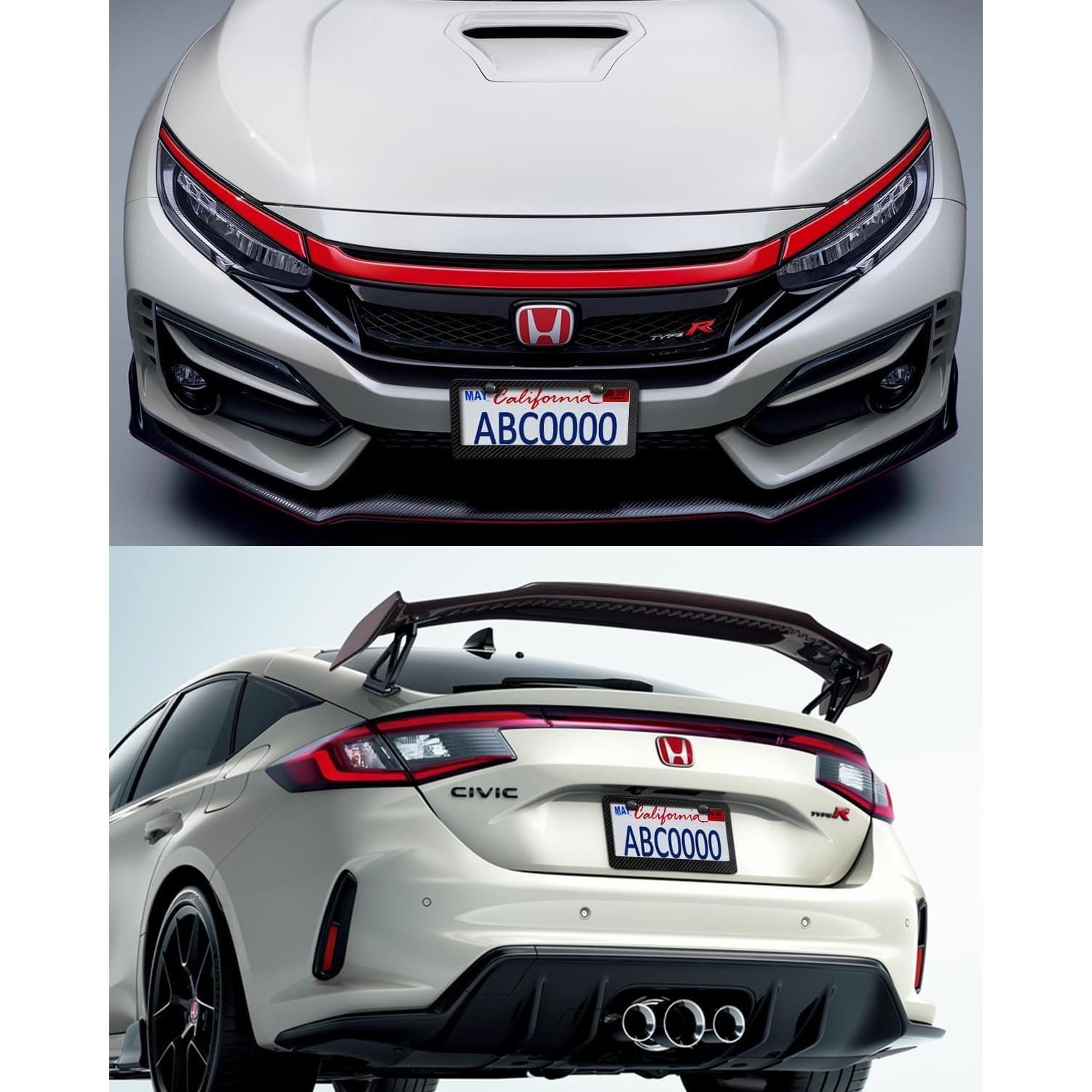 Marcos de Placa de Licencia FBJTDQ Fibra de Carbono Negro - Paquete de 2