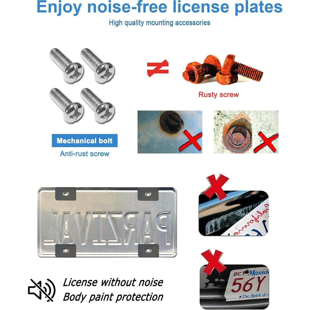 Marcos de Placa de Licencia FBJTDQ Fibra de Carbono Negro - Paquete de 2