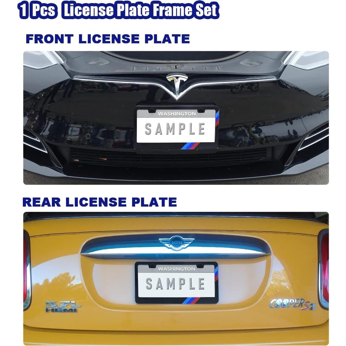 Marco de Placa de Licencia BMW GZSH Mate Azul 31.1x15.9 cm