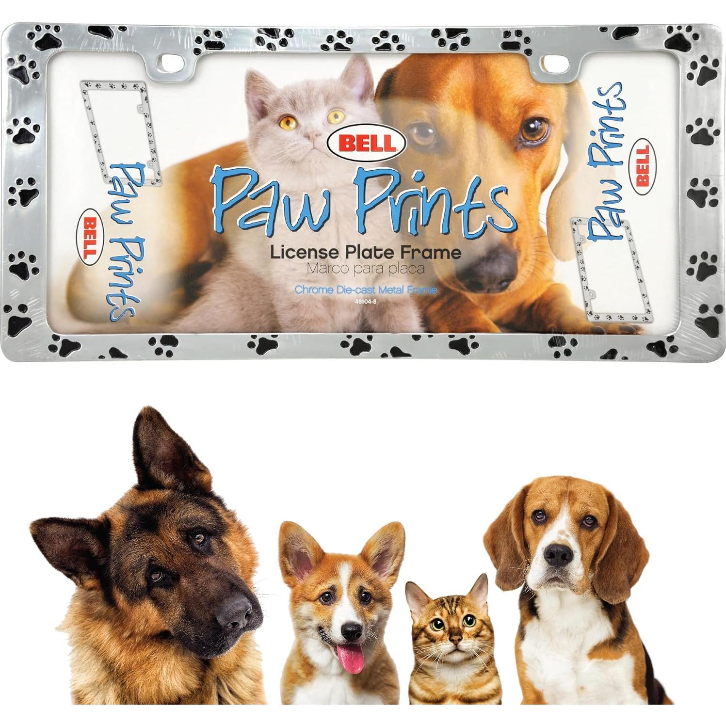 Marco de Placa de Licencia Bell Automotive Huellas de Pata