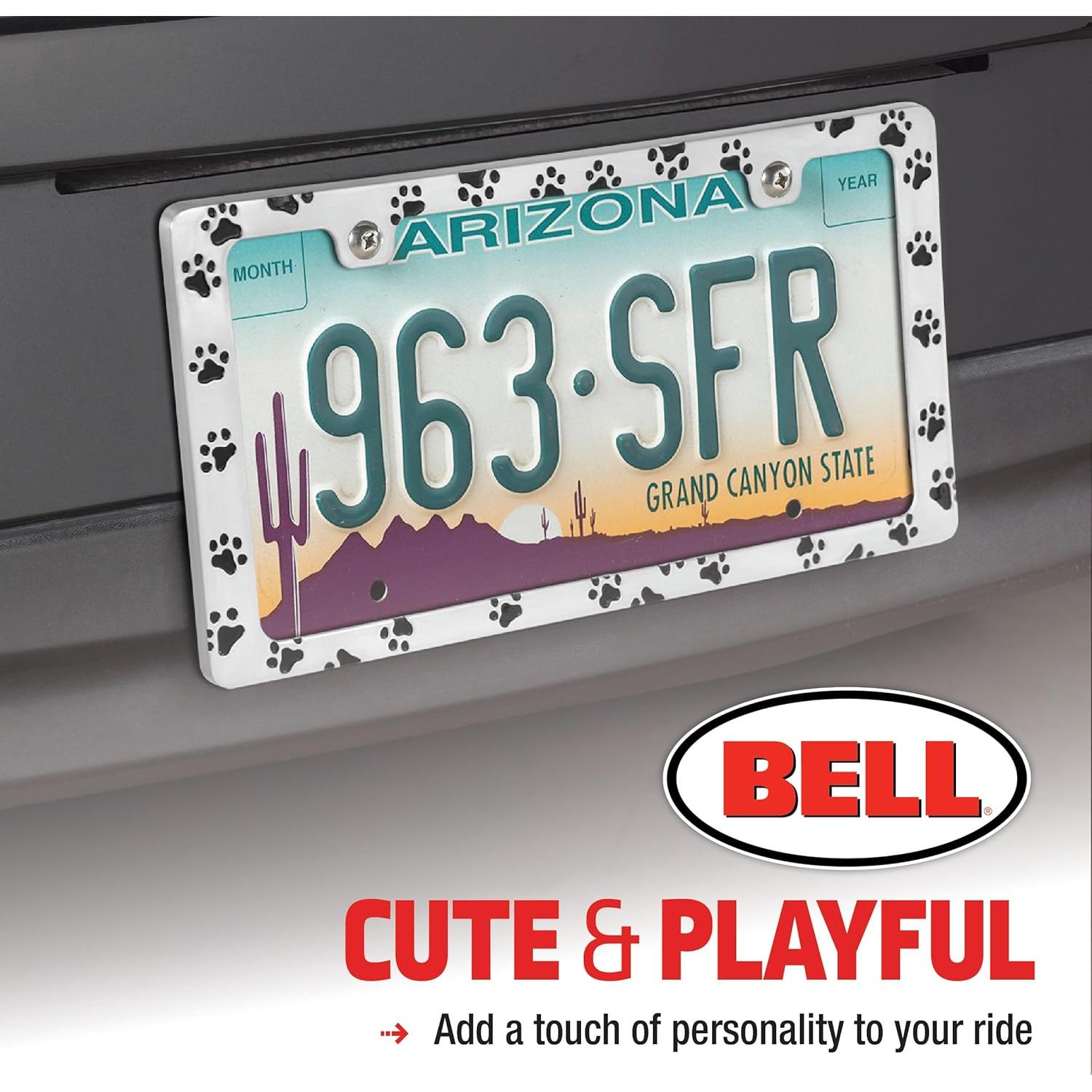 Marco de Placa de Licencia Bell Automotive Huellas de Pata