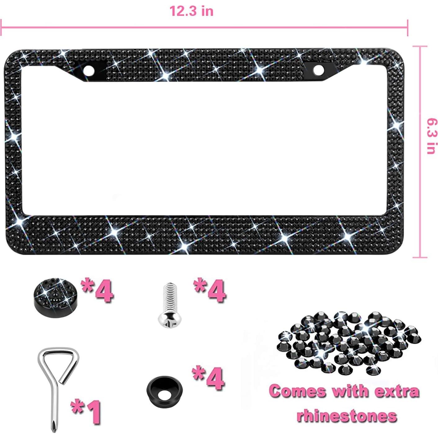 Marco de Placa de Licencia Brillante XCLPF con Rhinestones