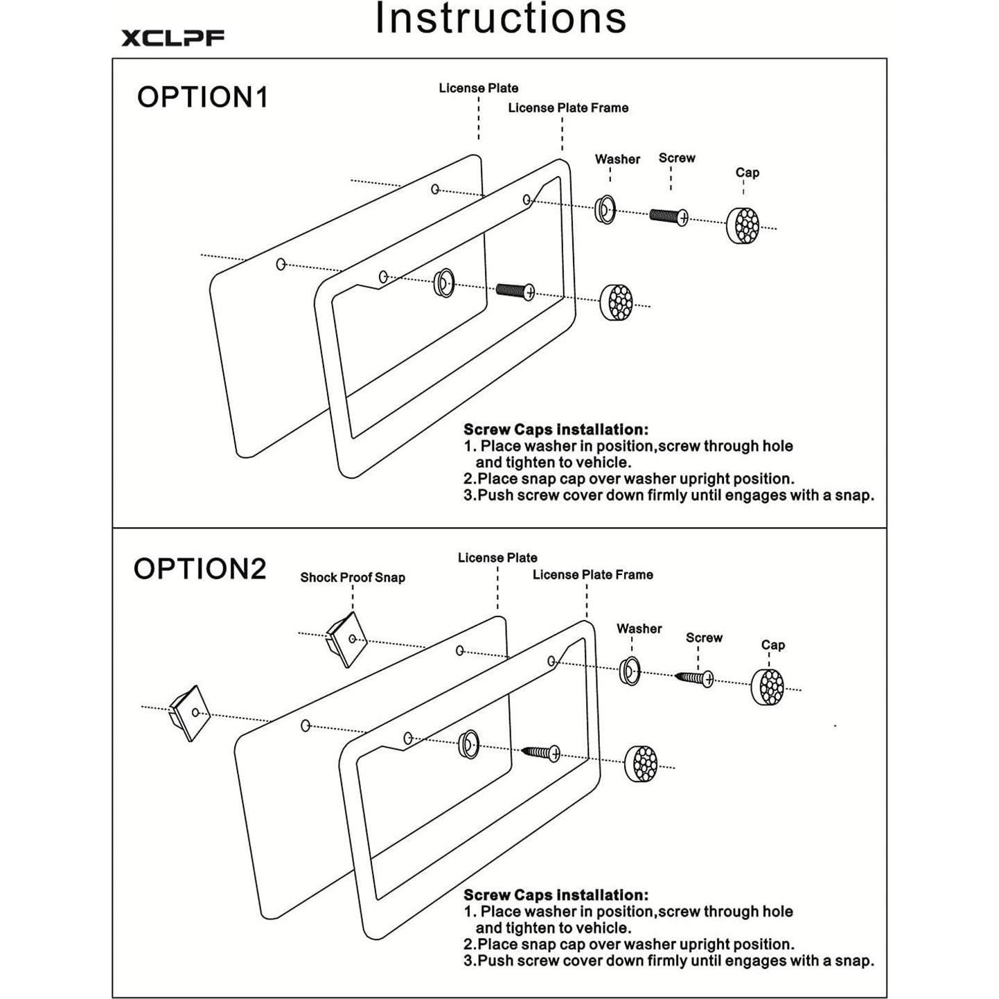 Marco de Placa de Licencia Brillante XCLPF con Rhinestones