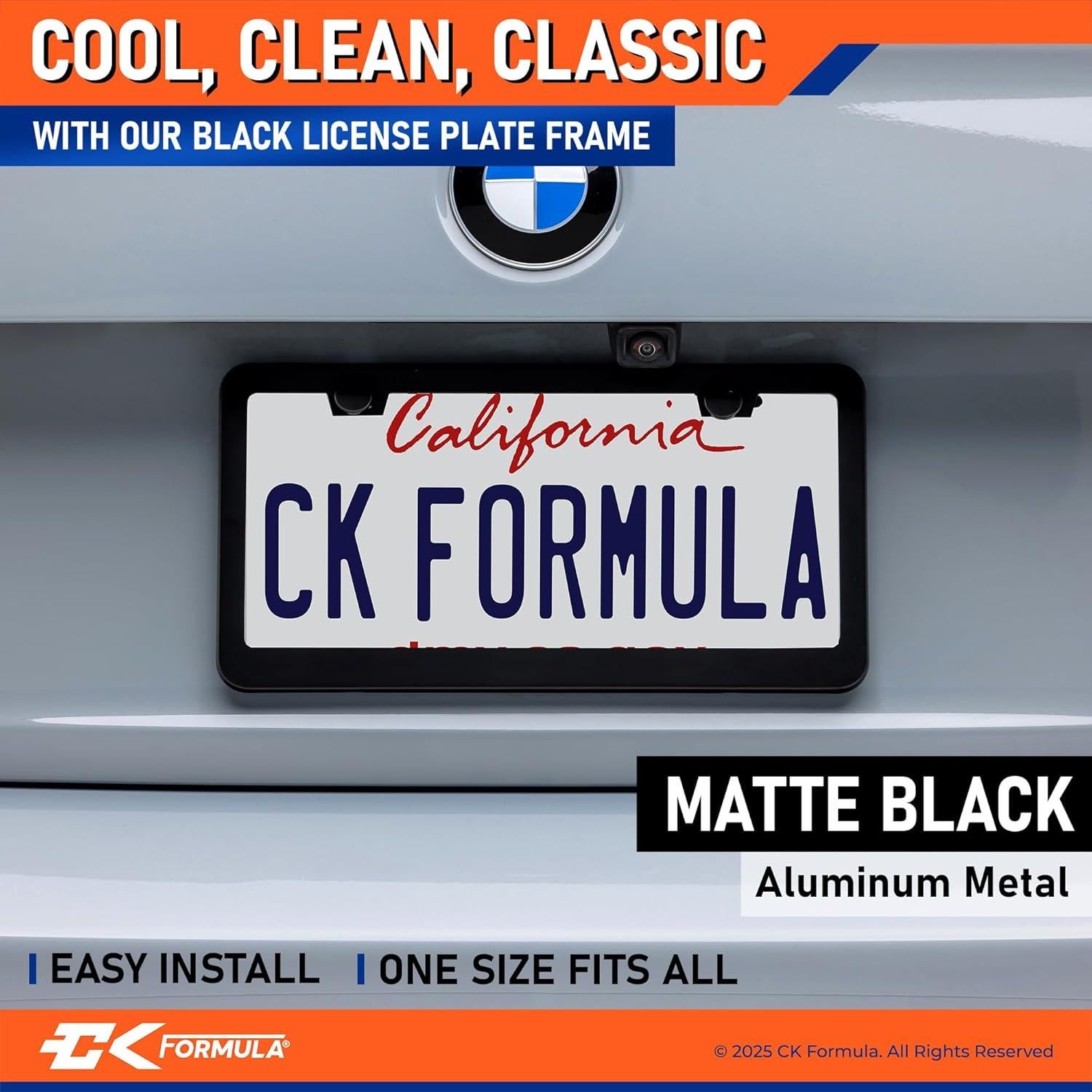 Marcos de Placas de Licencia CK FORMULA Negro Mate - Paquete de 2