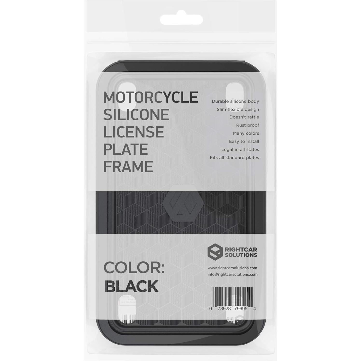 Marco de Placa de Silicona Rightcar Solutions para Motocicleta Negro