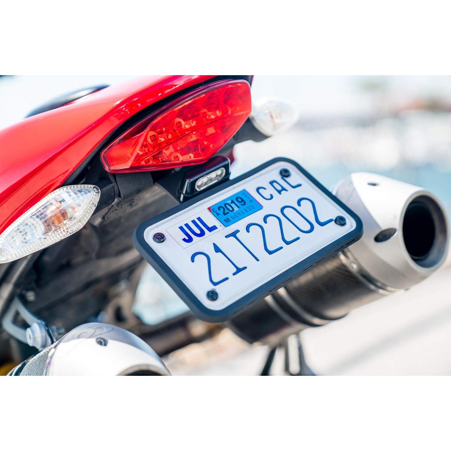 Marco de Placa de Silicona Rightcar Solutions para Motocicleta Negro