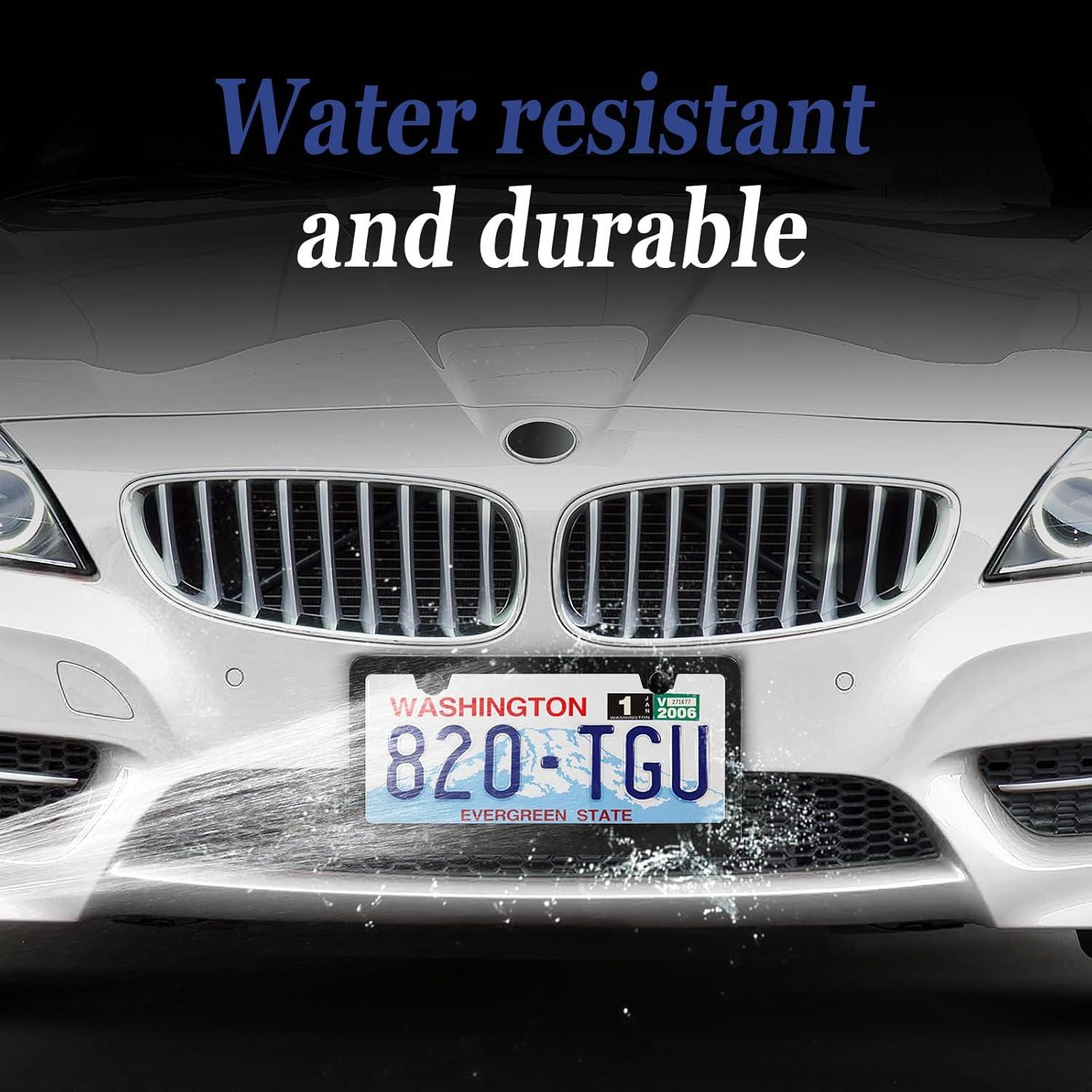 Paquete de 2 Marcos de Placa de Licencia OKLPF Aluminio Negro