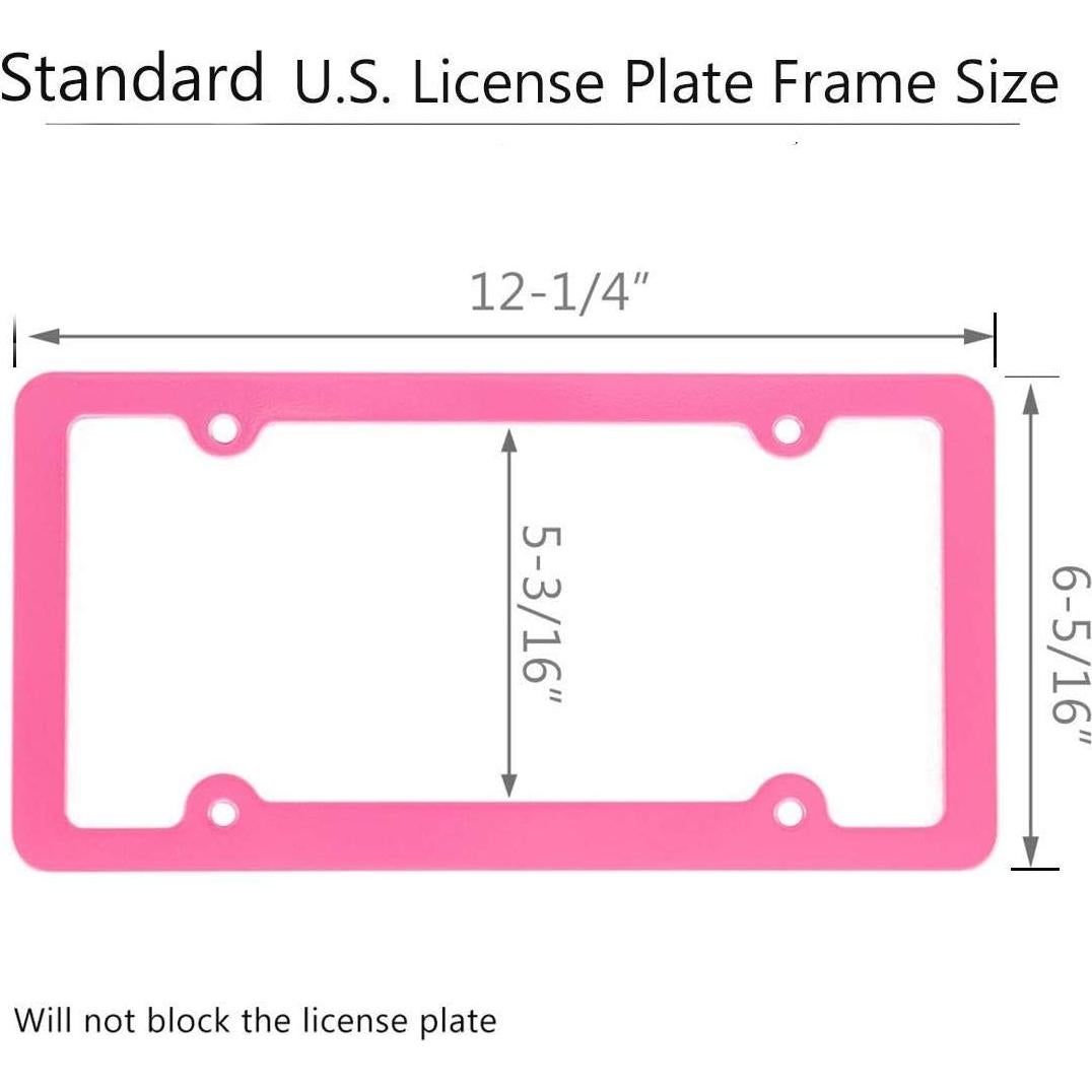 Marco de Placa de Licencia Rosa XLSFPY Universal 31x16cm