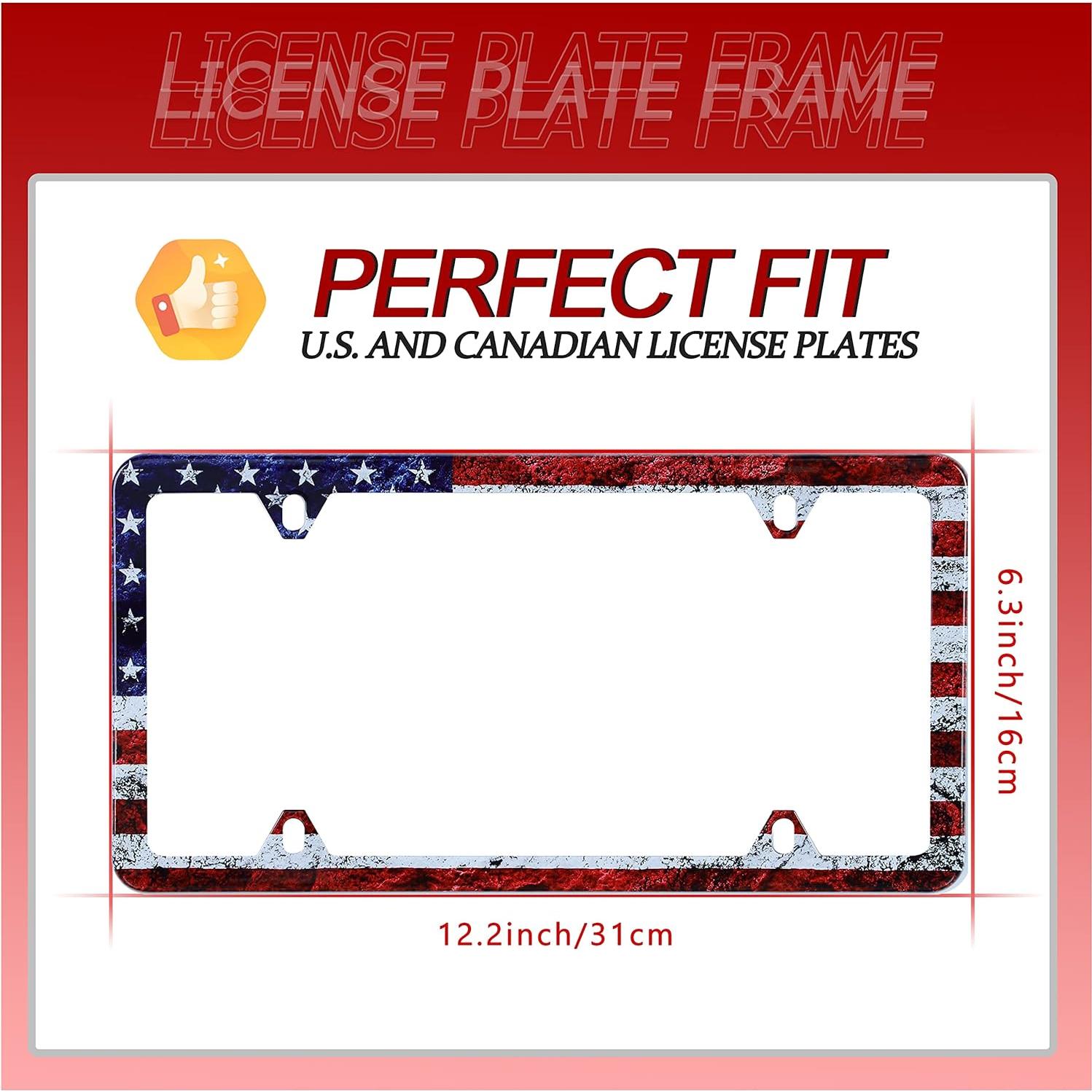 Marco de Placa de Licencia Acero Inoxidable UNINDREM Bandera Americana