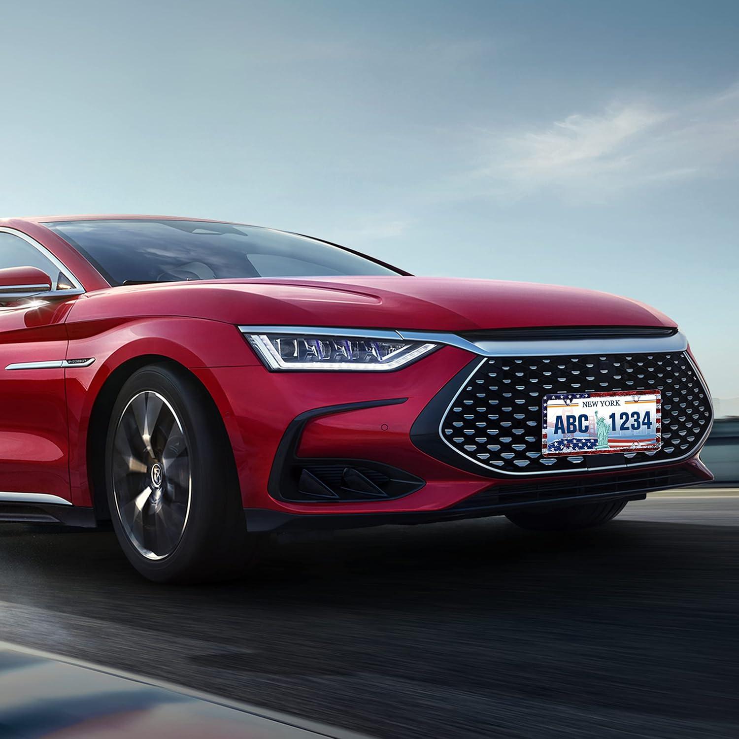 Marco de Placa de Licencia Acero Inoxidable UNINDREM Bandera Americana