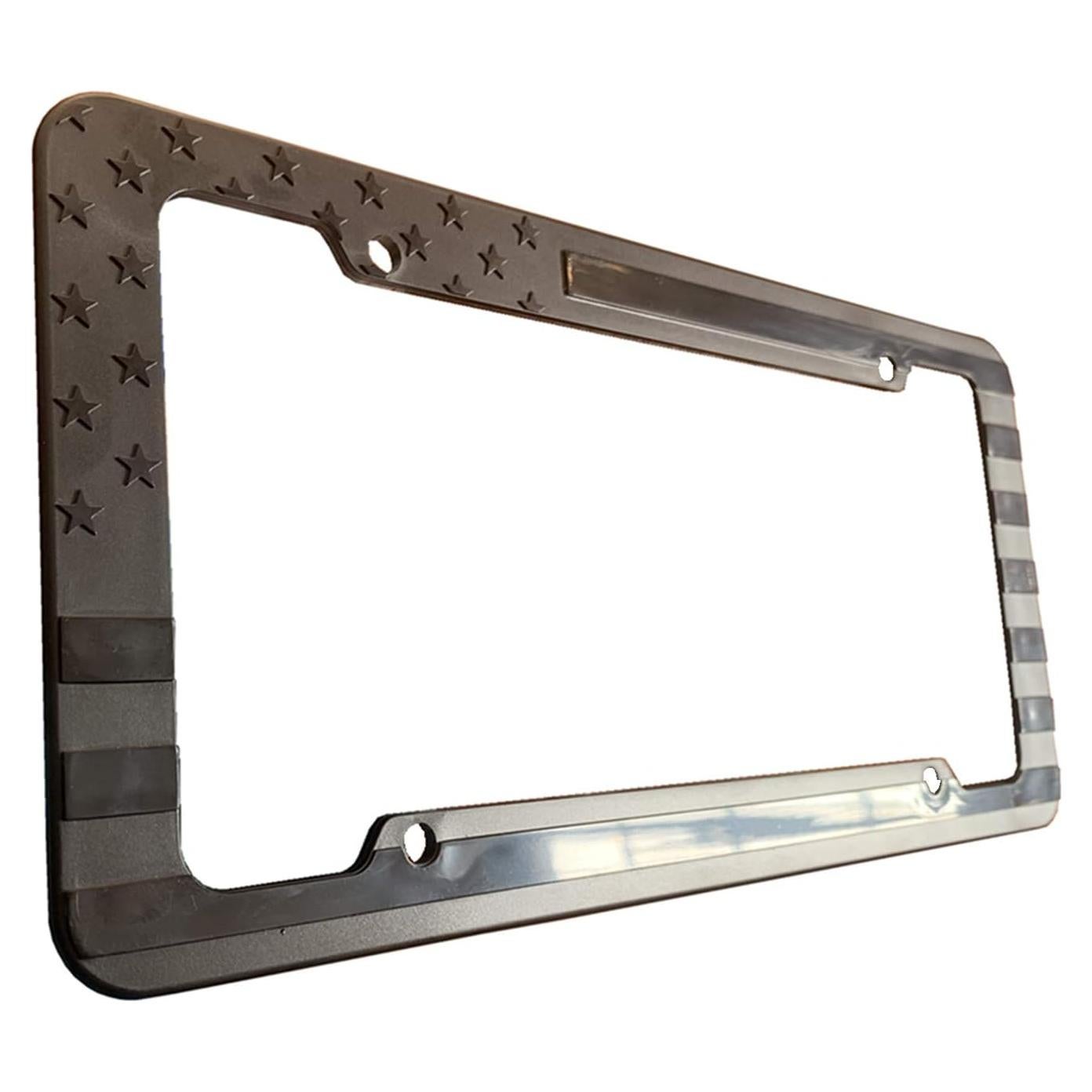 Marco de Placa de Licencia 3D Negro Hycoed con Bandera Americana