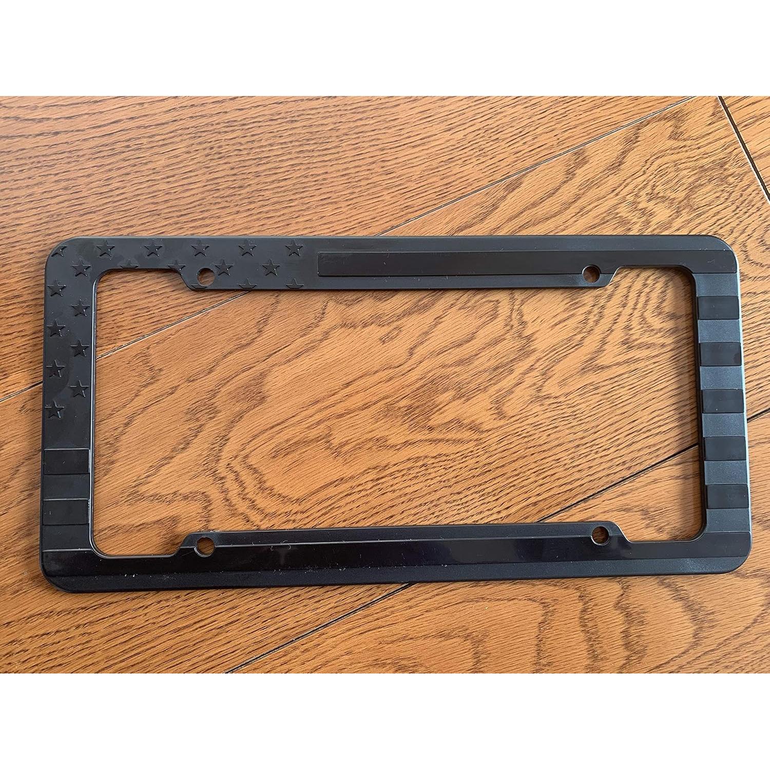 Marco de Placa de Licencia 3D Negro Hycoed con Bandera Americana