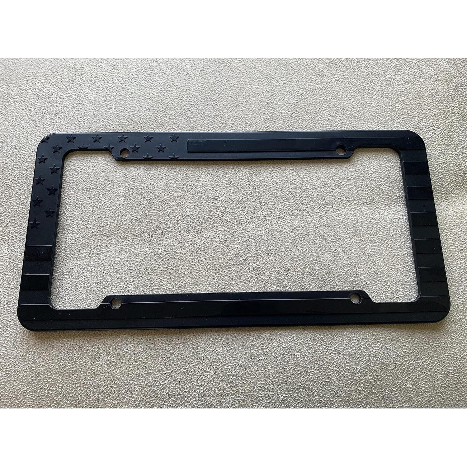 Marco de Placa de Licencia 3D Negro Hycoed con Bandera Americana