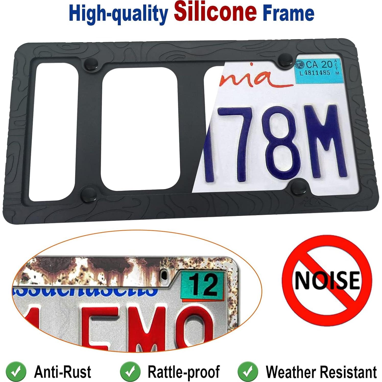 Marco de Placa de Licencia de Silicona FBJTDQ - Topografía 2 Pzas