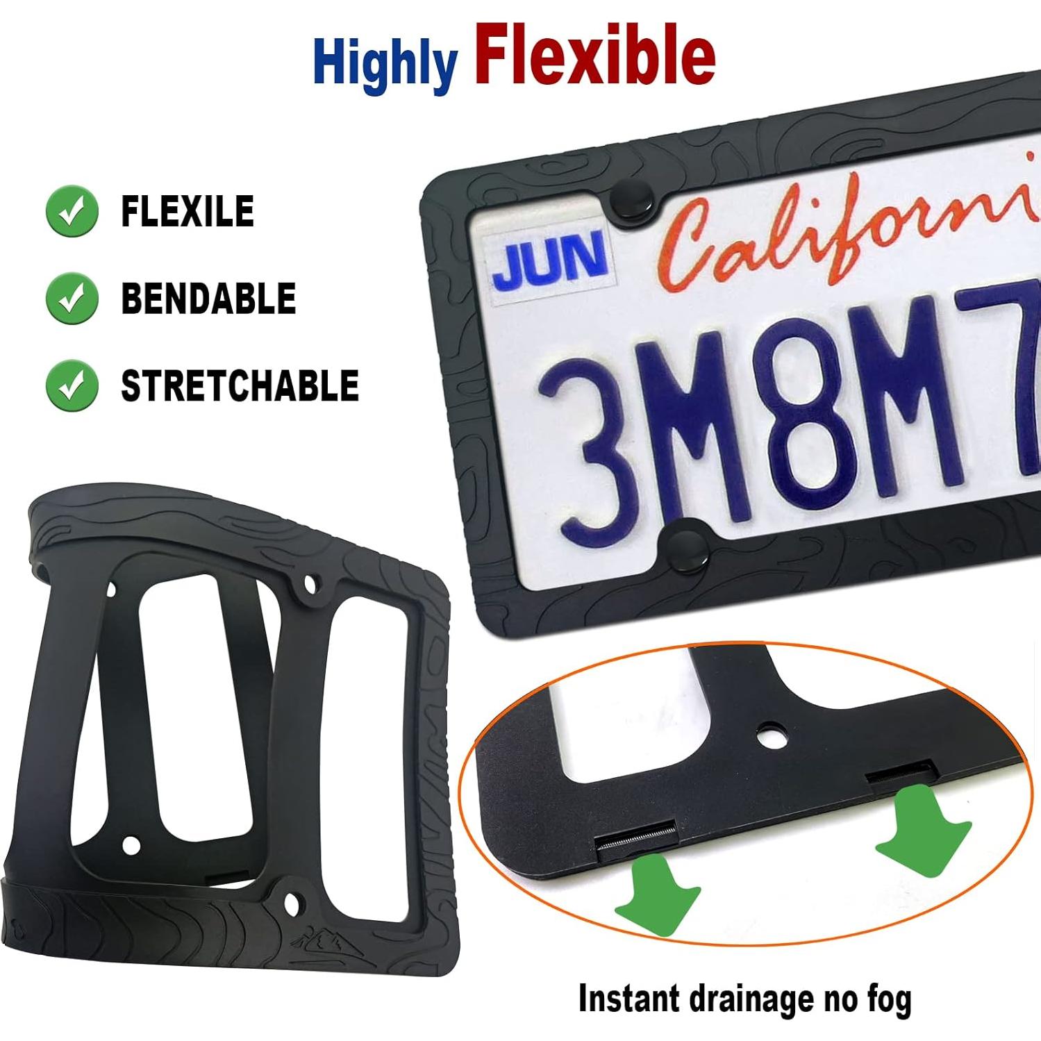 Marco de Placa de Licencia de Silicona FBJTDQ - Topografía 2 Pzas