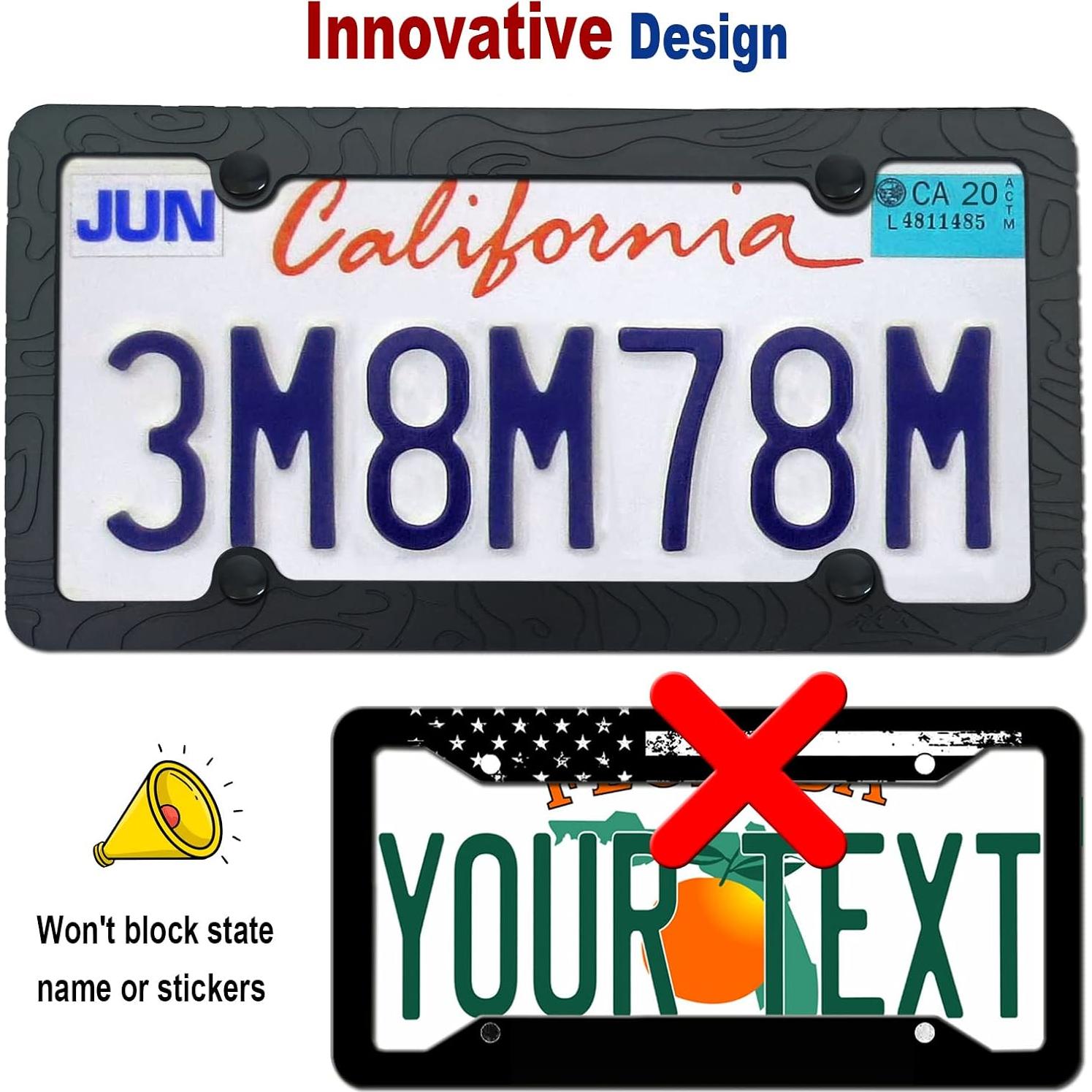 Marco de Placa de Licencia de Silicona FBJTDQ - Topografía 2 Pzas