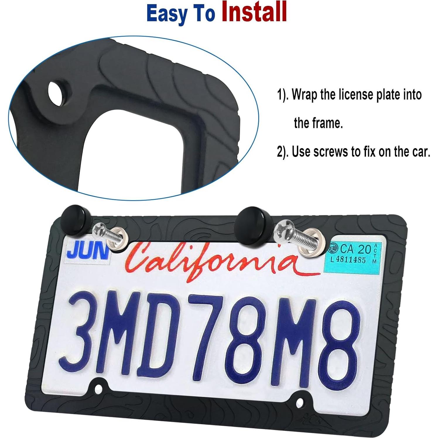 Marco de Placa de Licencia de Silicona FBJTDQ - Topografía 2 Pzas