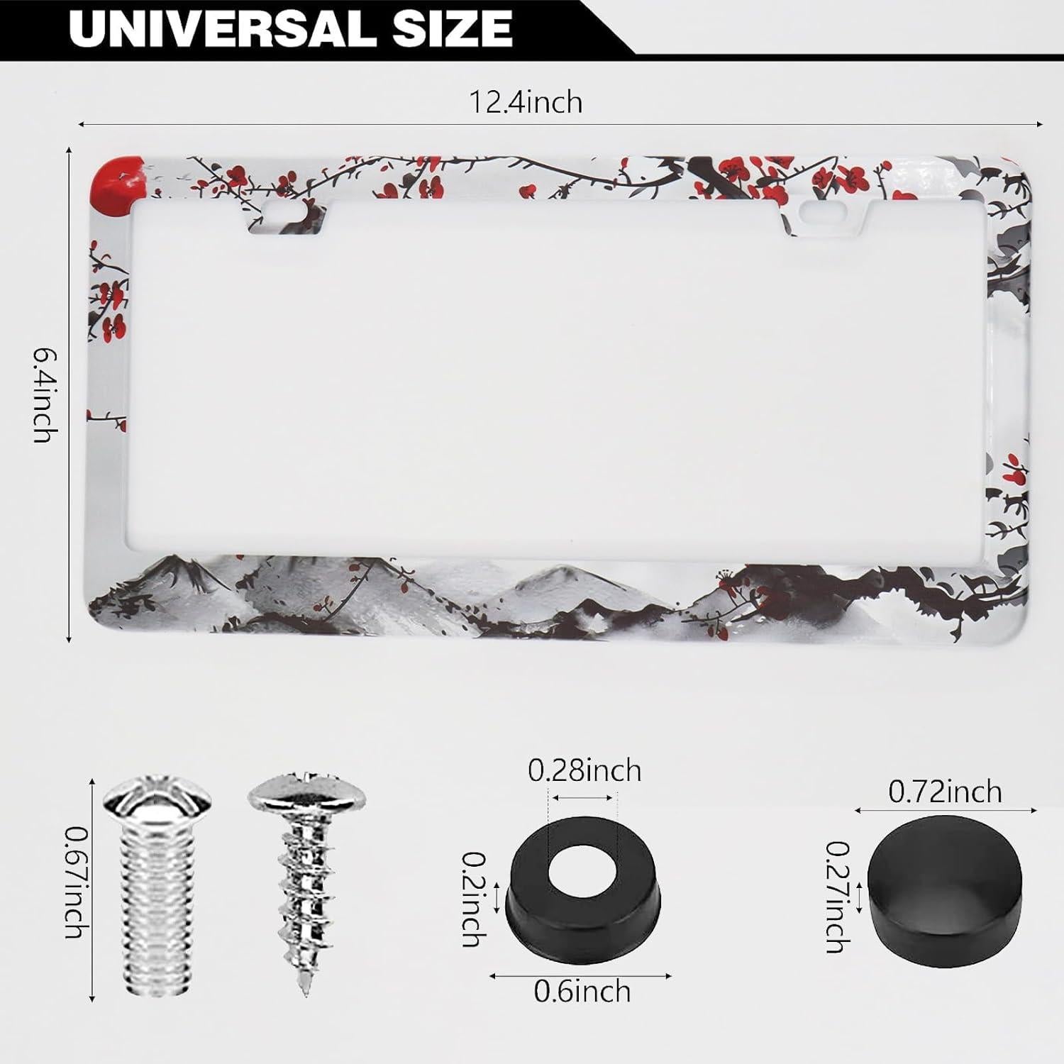 Marcos de Placas de Licencia LRZJYDMB Cerezos en Flor - Paquete de 2