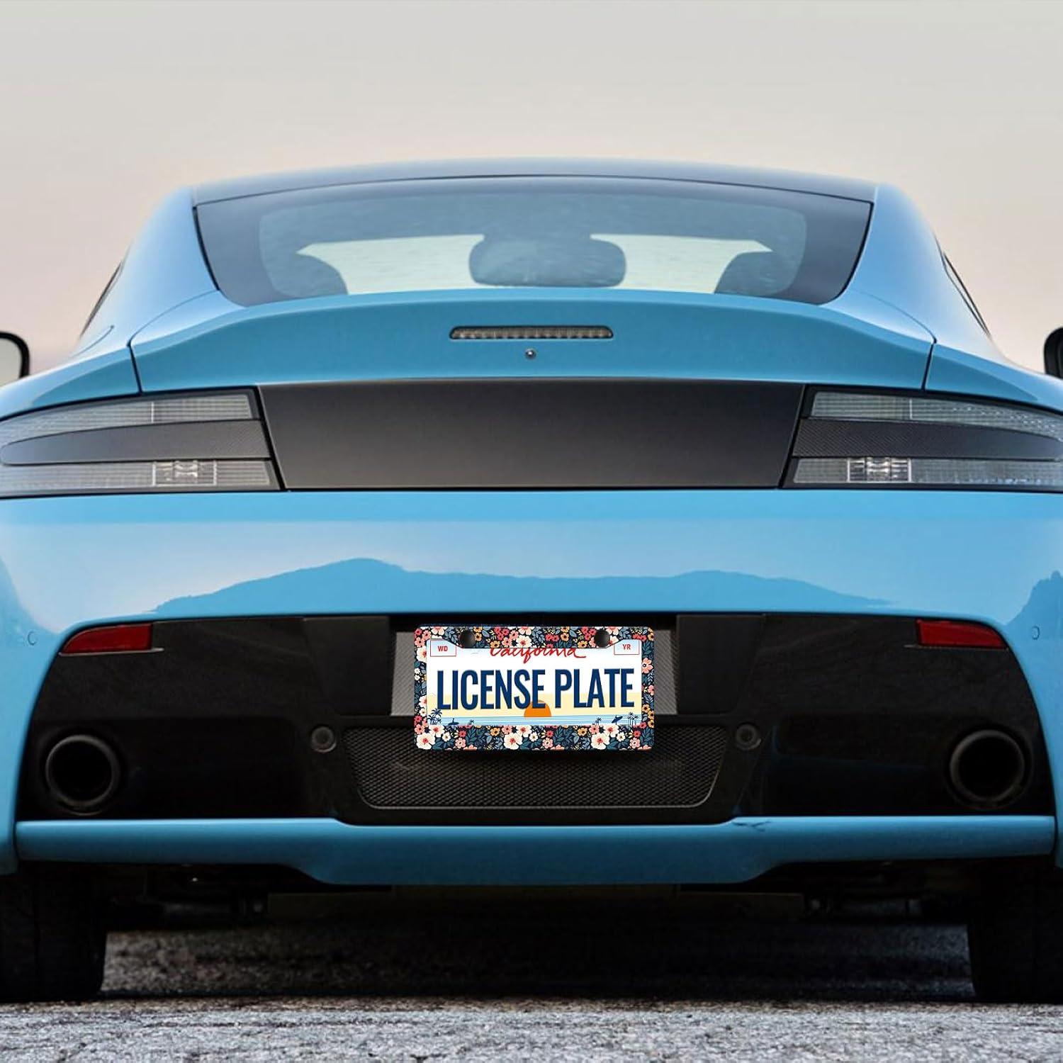 Paquete de 2 Marcos de Placa de Licencia Floral LIN KANG