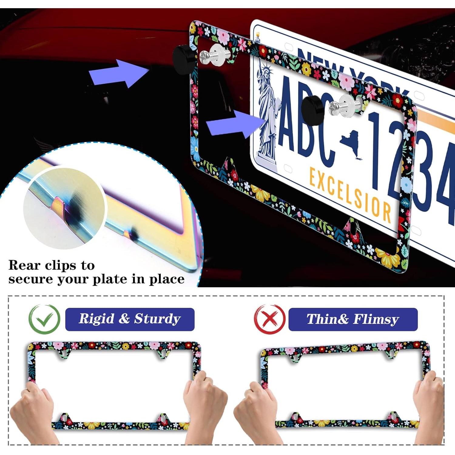 Marco de Placa de Licencia NINANMY Acero Inoxidable 31.2x16cm