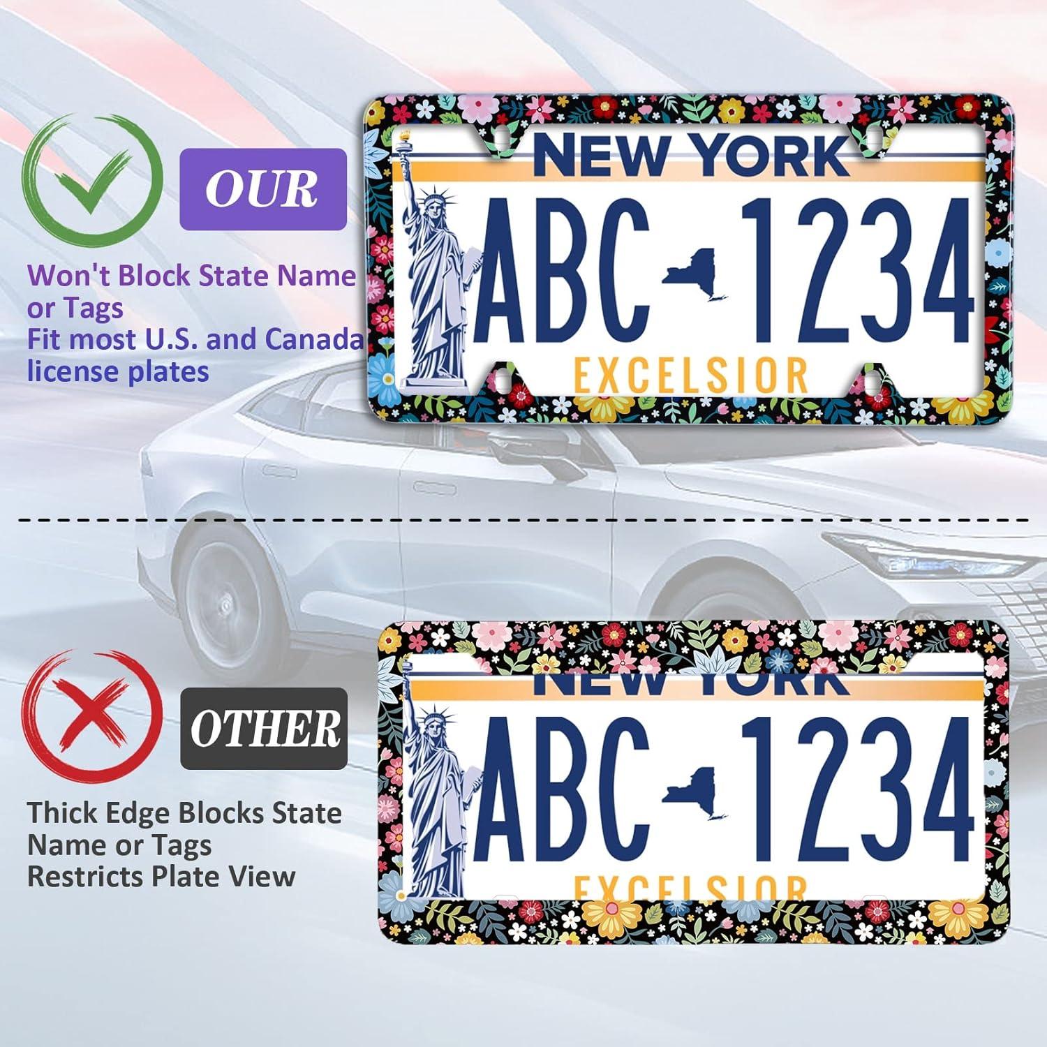 Marco de Placa de Licencia NINANMY Acero Inoxidable 31.2x16cm