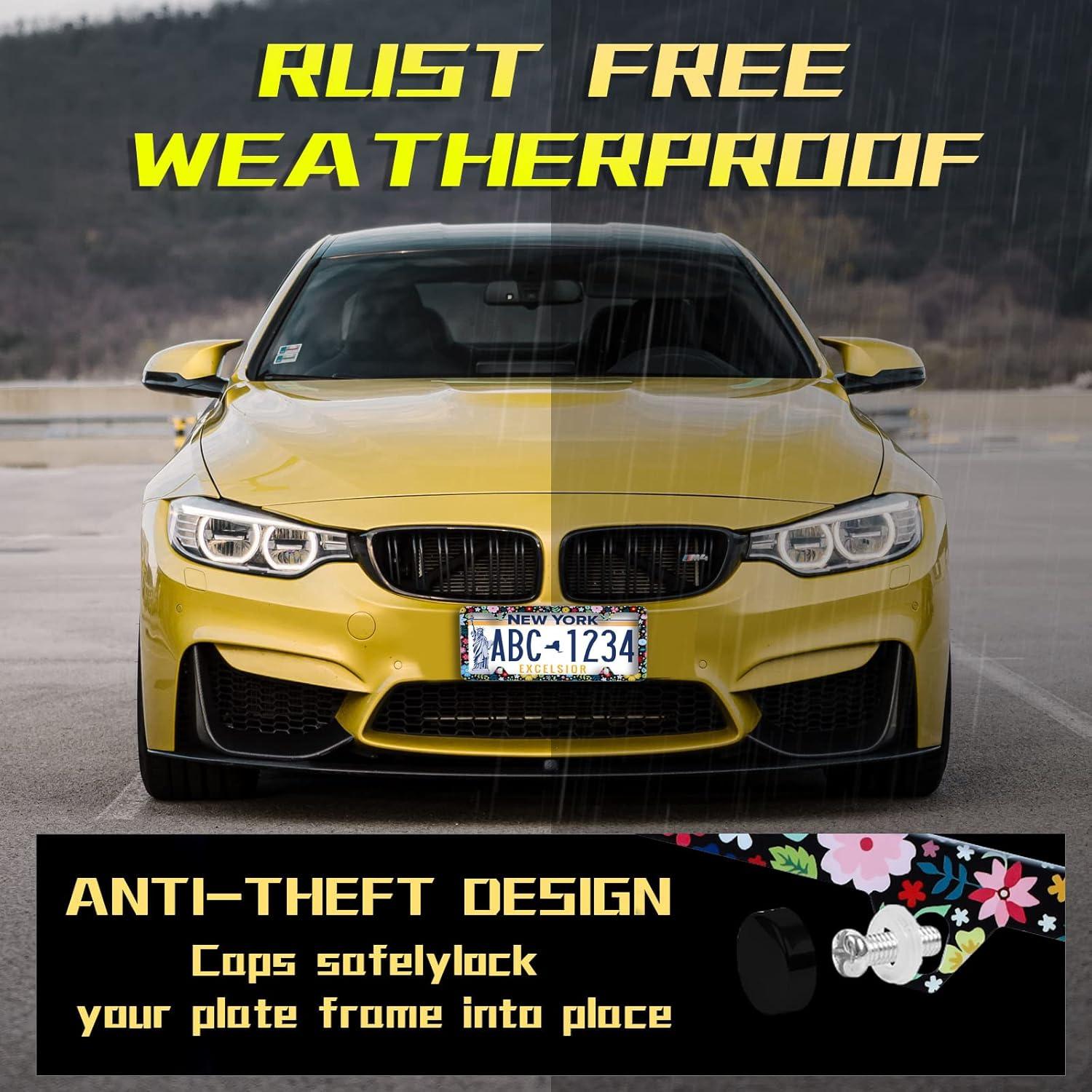 Marco de Placa de Licencia NINANMY Acero Inoxidable 31.2x16cm