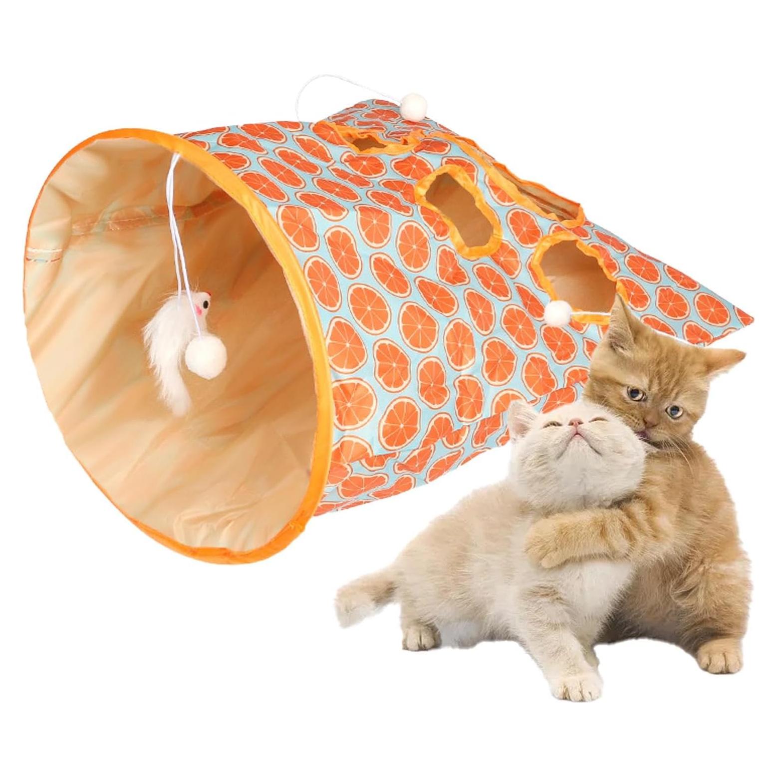 Juguete de túnel para gatos Kakalote con 3 bolas y sonido crujiente