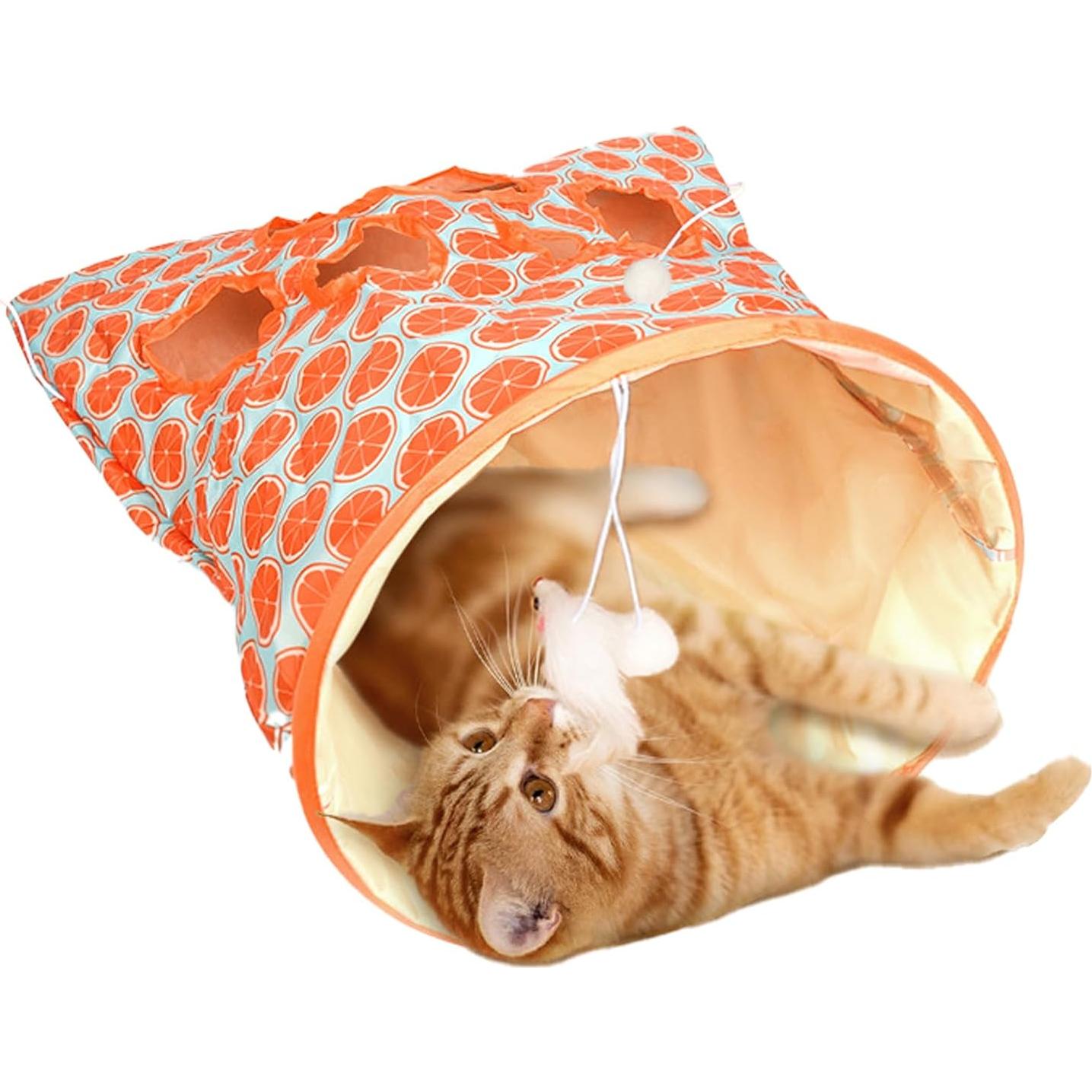 Juguete de túnel para gatos Kakalote con 3 bolas y sonido crujiente