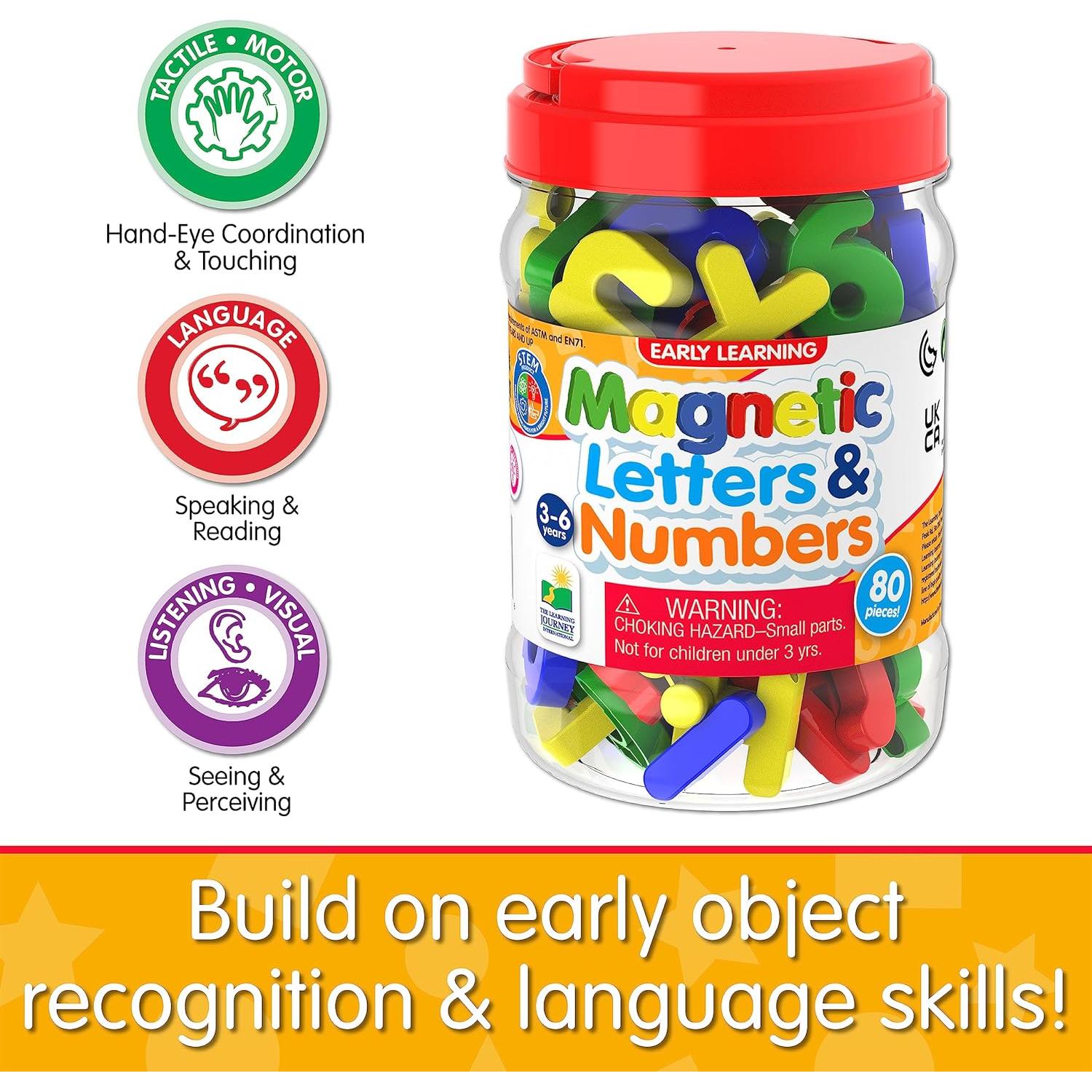 Letras y Números Magnéticos El Viaje del Aprendizaje - 80 Piezas