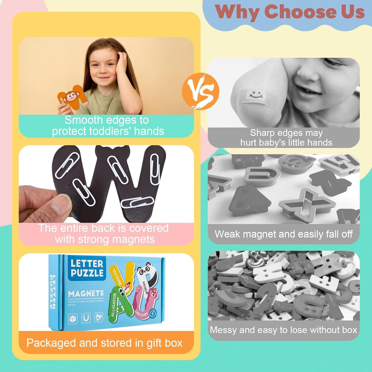 Letras Magnéticas Grandes Thboxes 26 Piezas Animales Coloridas