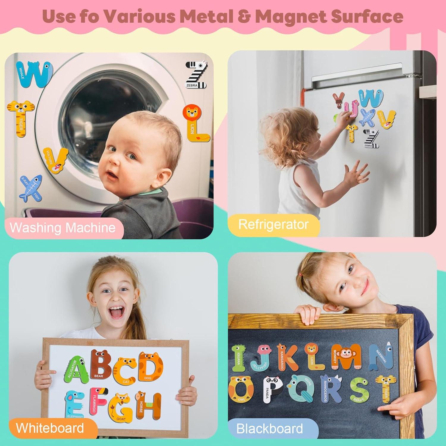 Letras Magnéticas Grandes Thboxes 26 Piezas Animales Coloridas