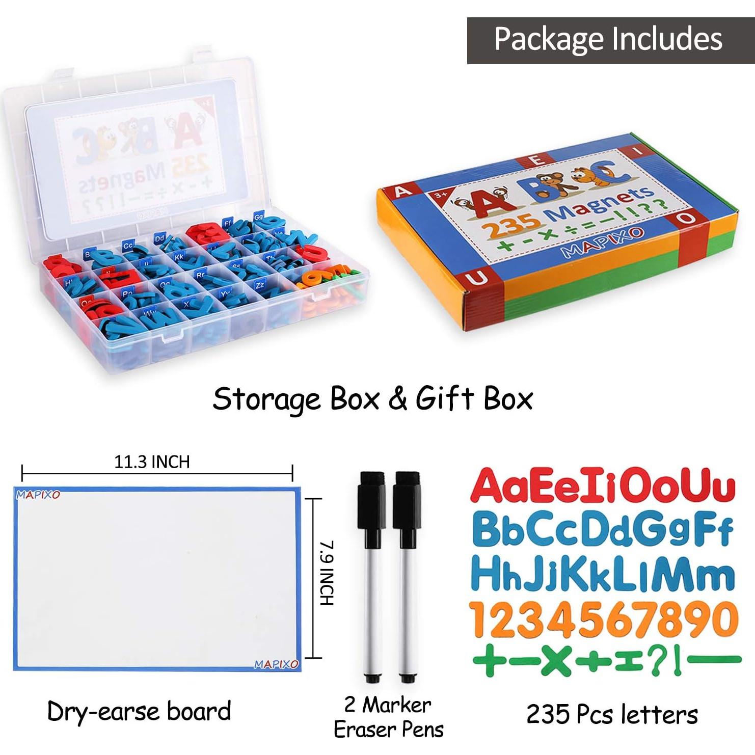 Juego de Letras y Números Magnéticos MAPIXO 235 Piezas
