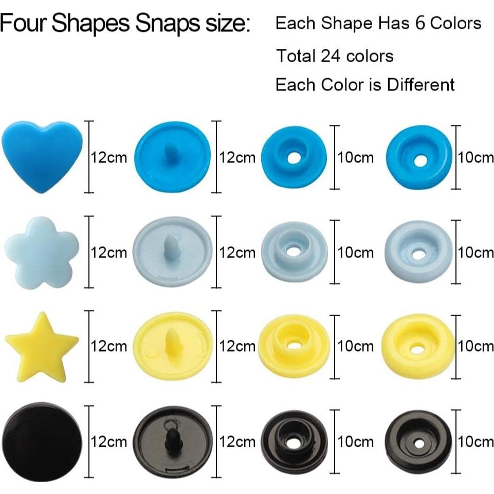 Kit de Botones a Presión YUSBUTON 473 Piezas para Costura