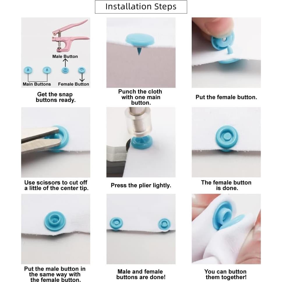 Kit de Botones a Presión YUSBUTON 473 Piezas para Costura