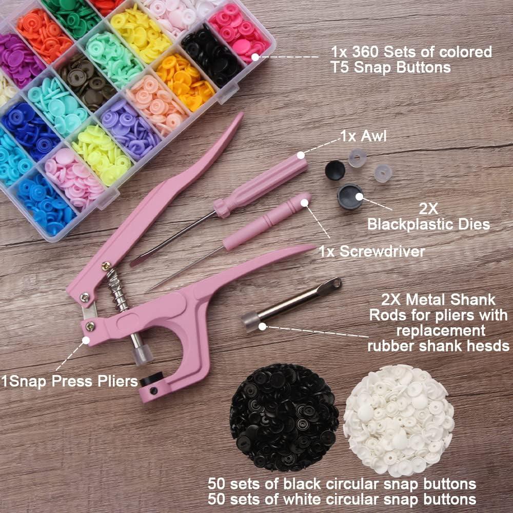 Kit de Botones a Presión YUSBUTON 473 Piezas para Costura