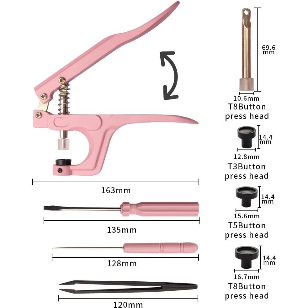 Kit de Botones a Presión YUSBUTON 473 Piezas para Costura