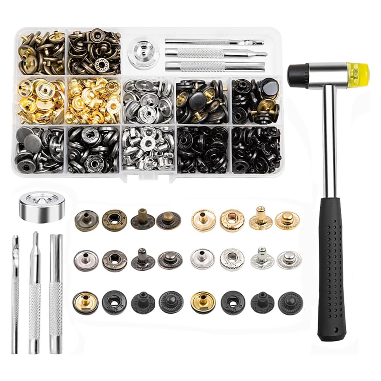 Kit de Botones a Presión de Cuero 120 Conjuntos 12.5mm XJYWSH