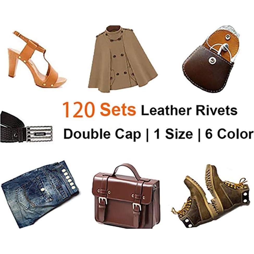 Kit de Botones a Presión de Cuero 120 Conjuntos 12.5mm XJYWSH