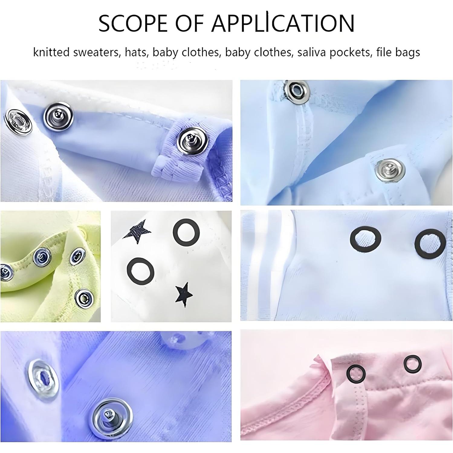 100 Botones de Metal Abruga + Pinza y Herramientas de Costura