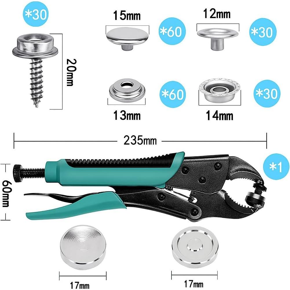 Kit de Broches de Acero Inoxidable TFORESTER 210PCS Amarillo