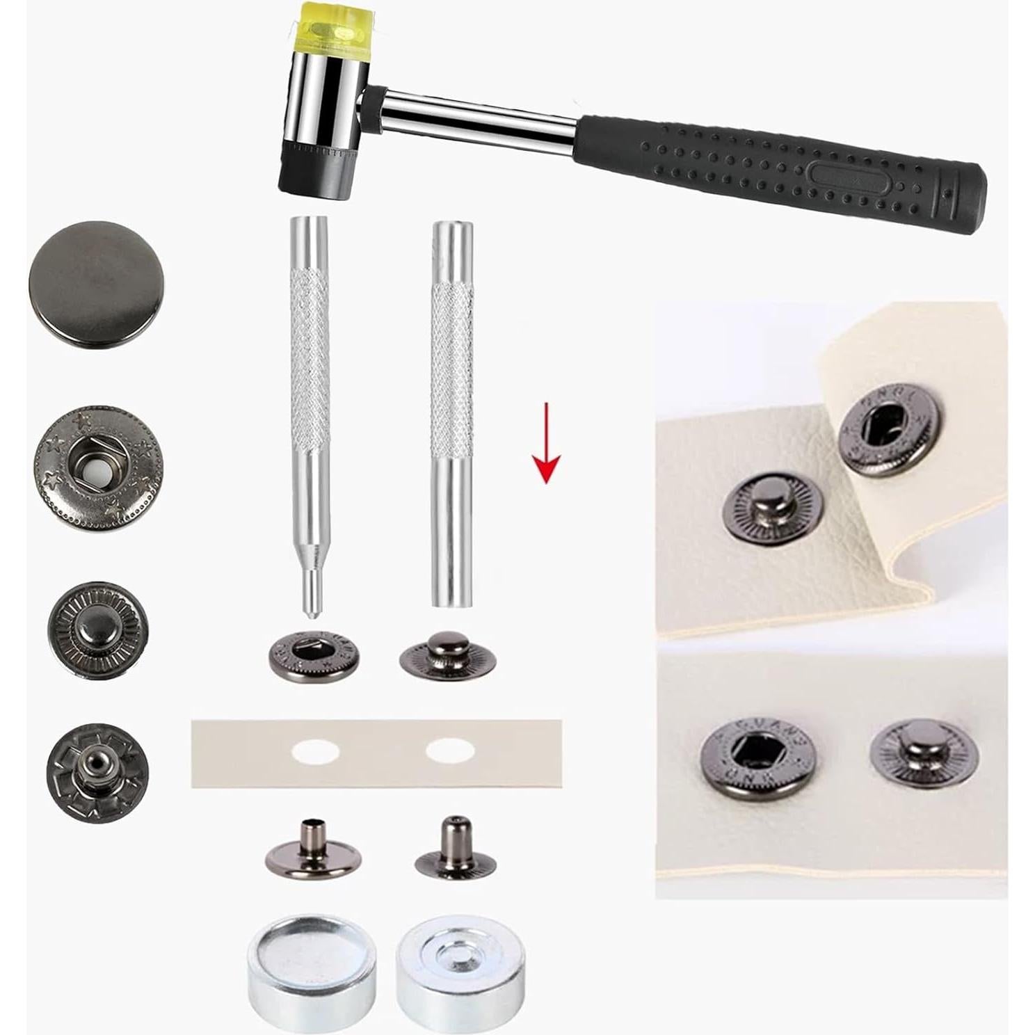 Kit de Broches a Presión MIFOLEU 15mm 486PCS Acero Inoxidable