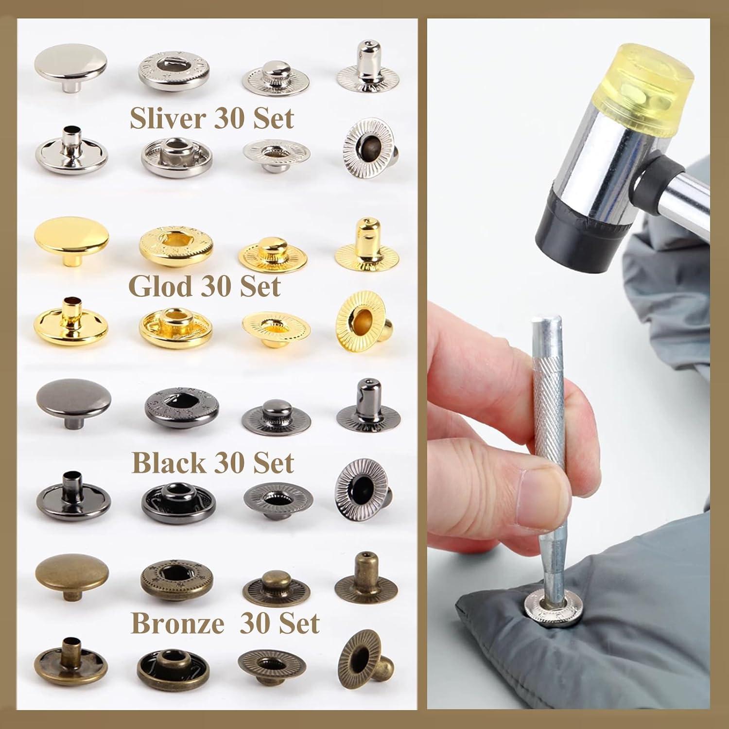 Kit de Broches a Presión MIFOLEU 15mm 486PCS Acero Inoxidable