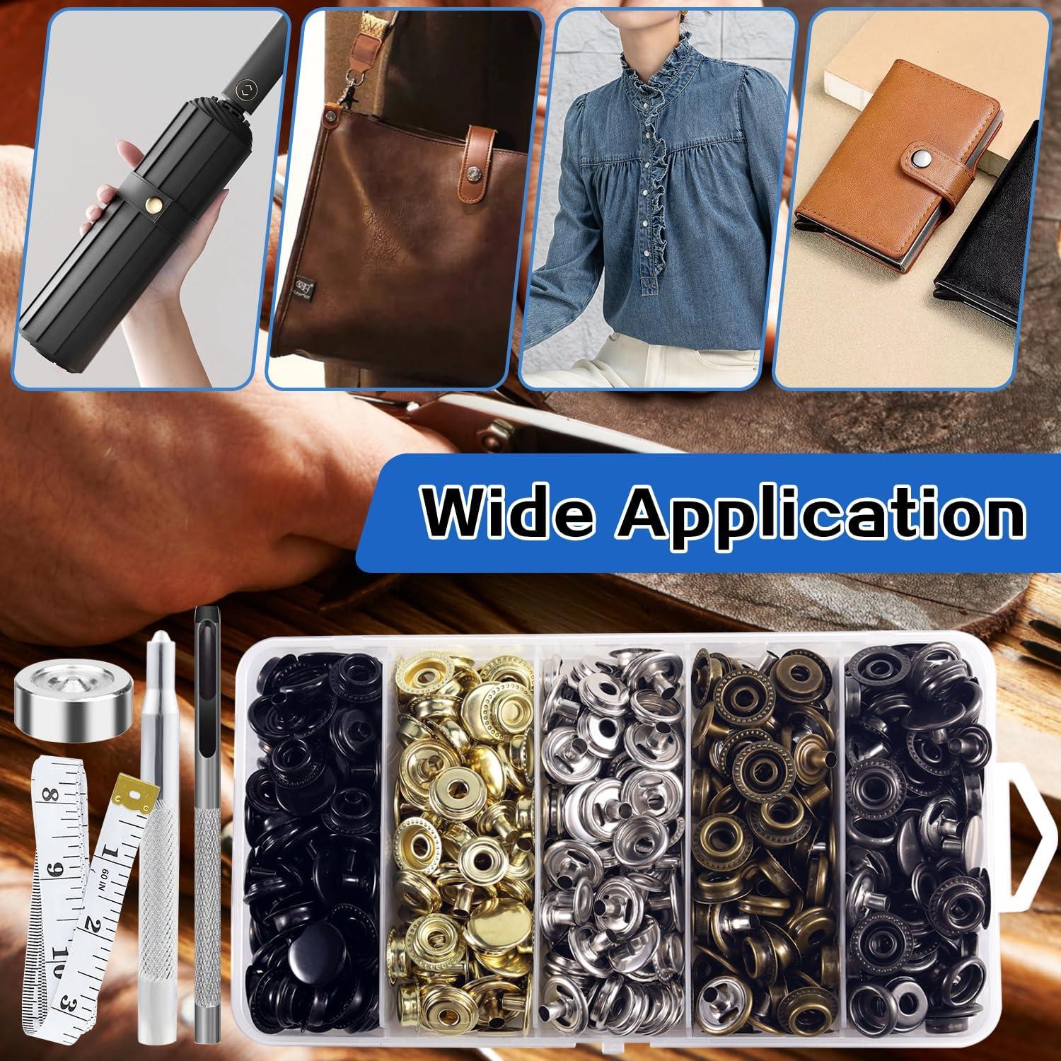 Kit de Broches a Presión XRIHSNAVI 506 Pcs 15mm Acero Inoxidable