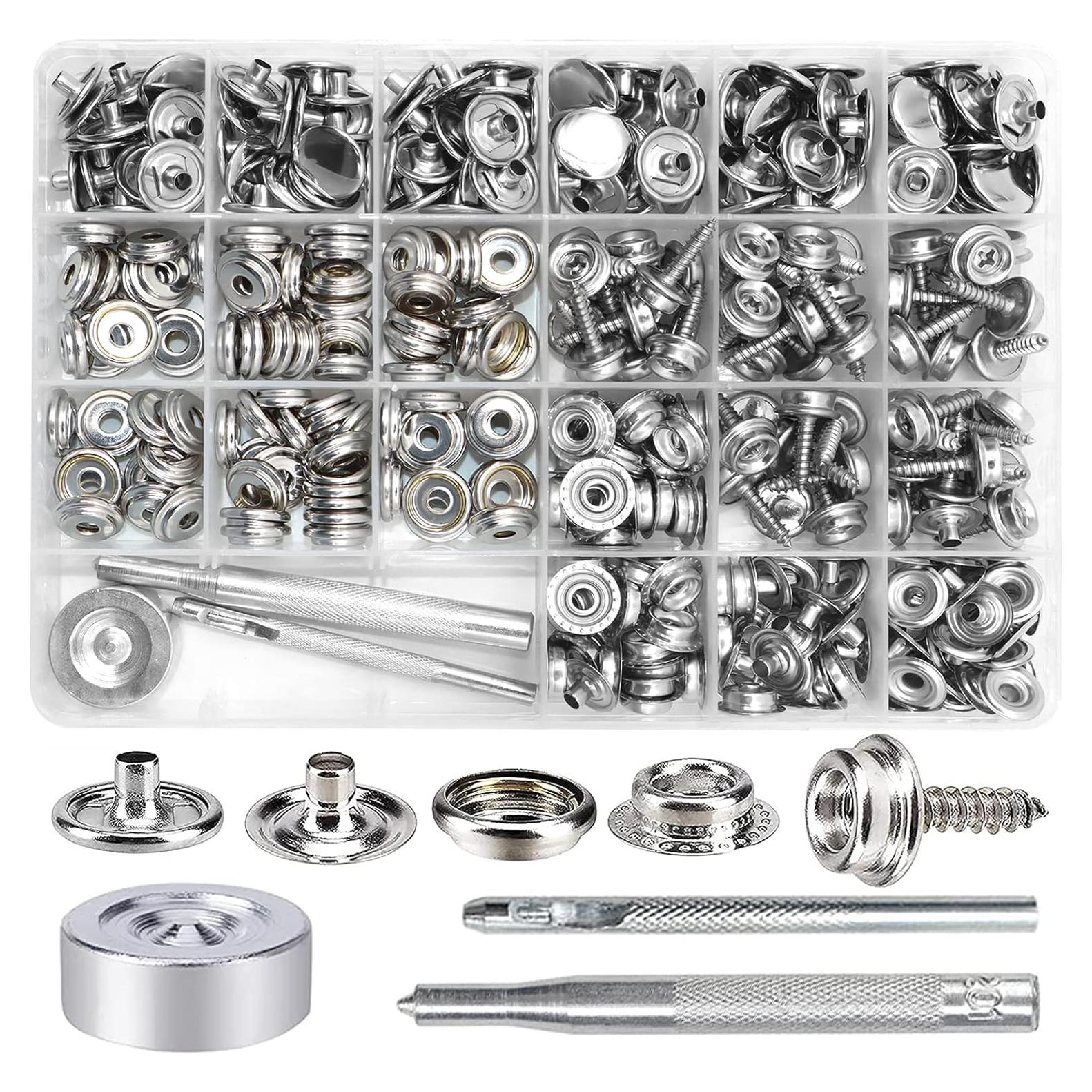 Kit de Botones de Lienzo ZYNERY 353 Piezas Acero Inoxidable