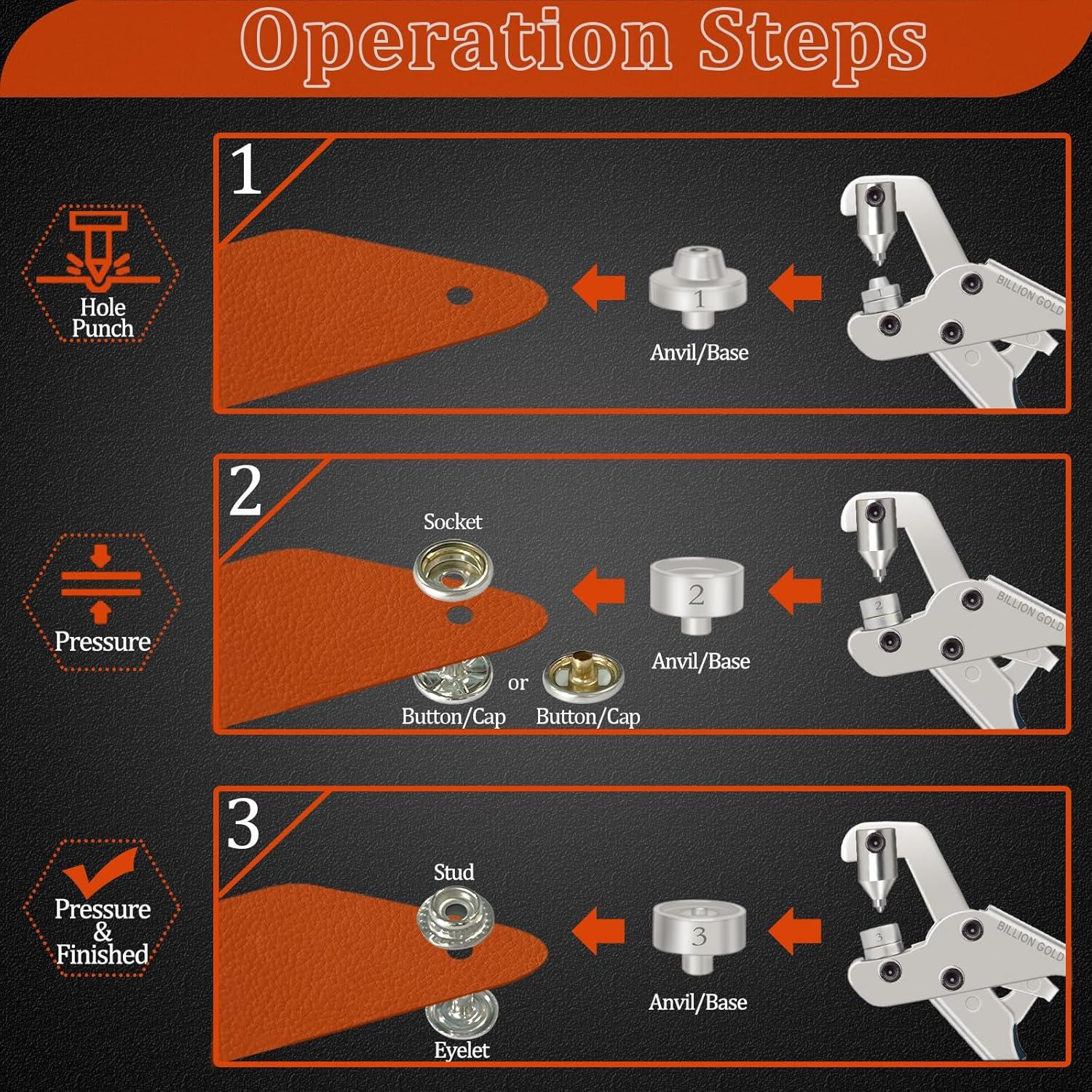 Kit de Broches de Lona BILLION GOLD EK6009 - Alta Resistencia