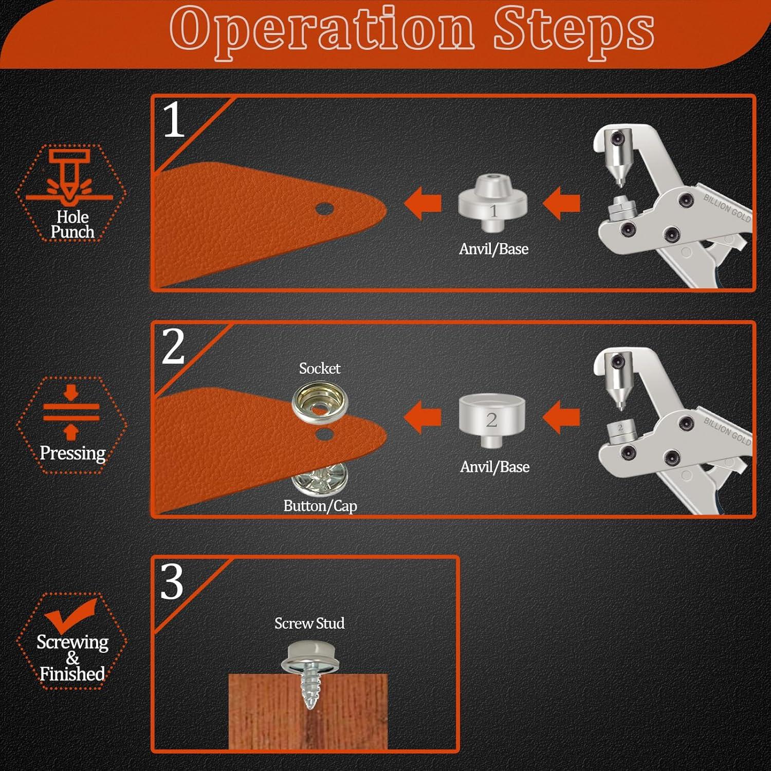 Kit de Broches de Lona BILLION GOLD EK6009 - Alta Resistencia