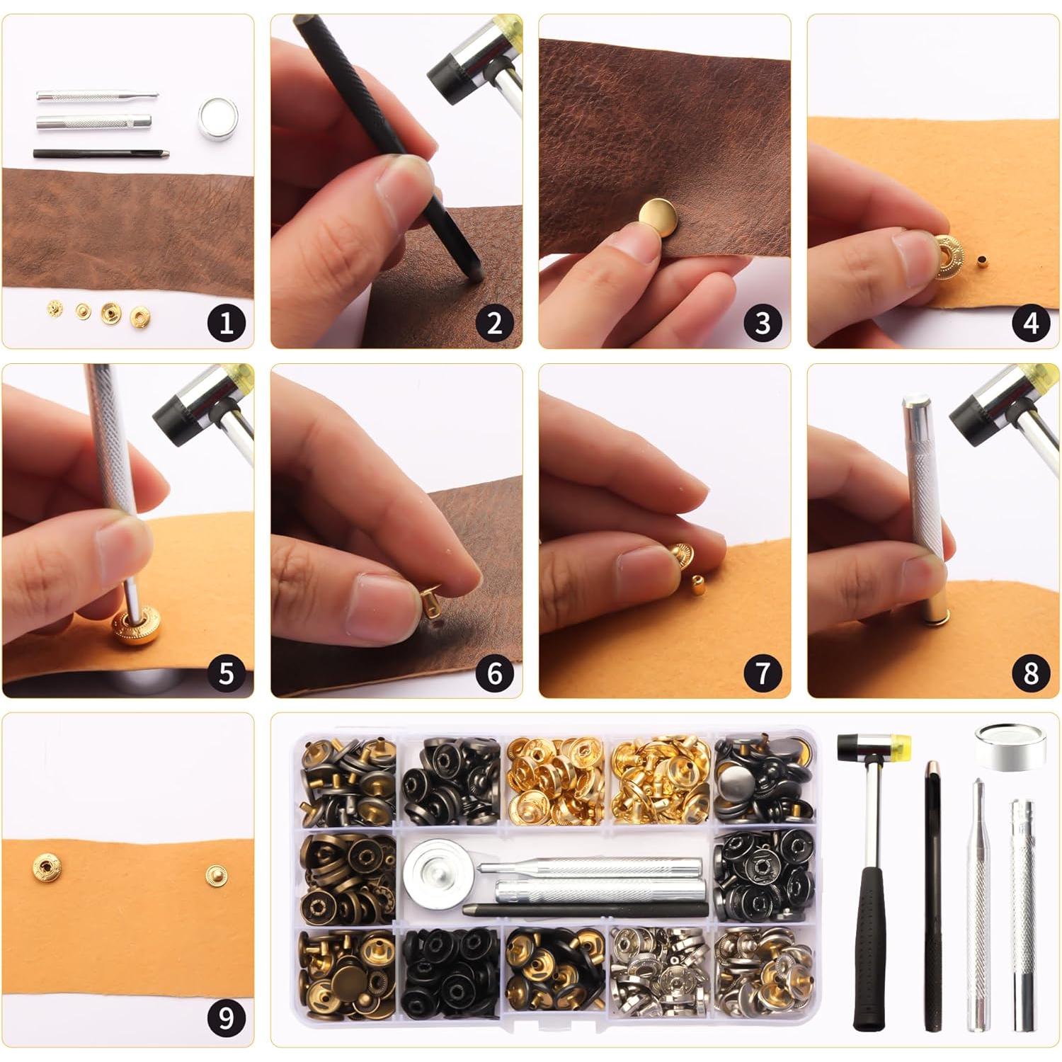 Kit de Broches de Presión LYDNA - 120 Botones de Metal 12mm