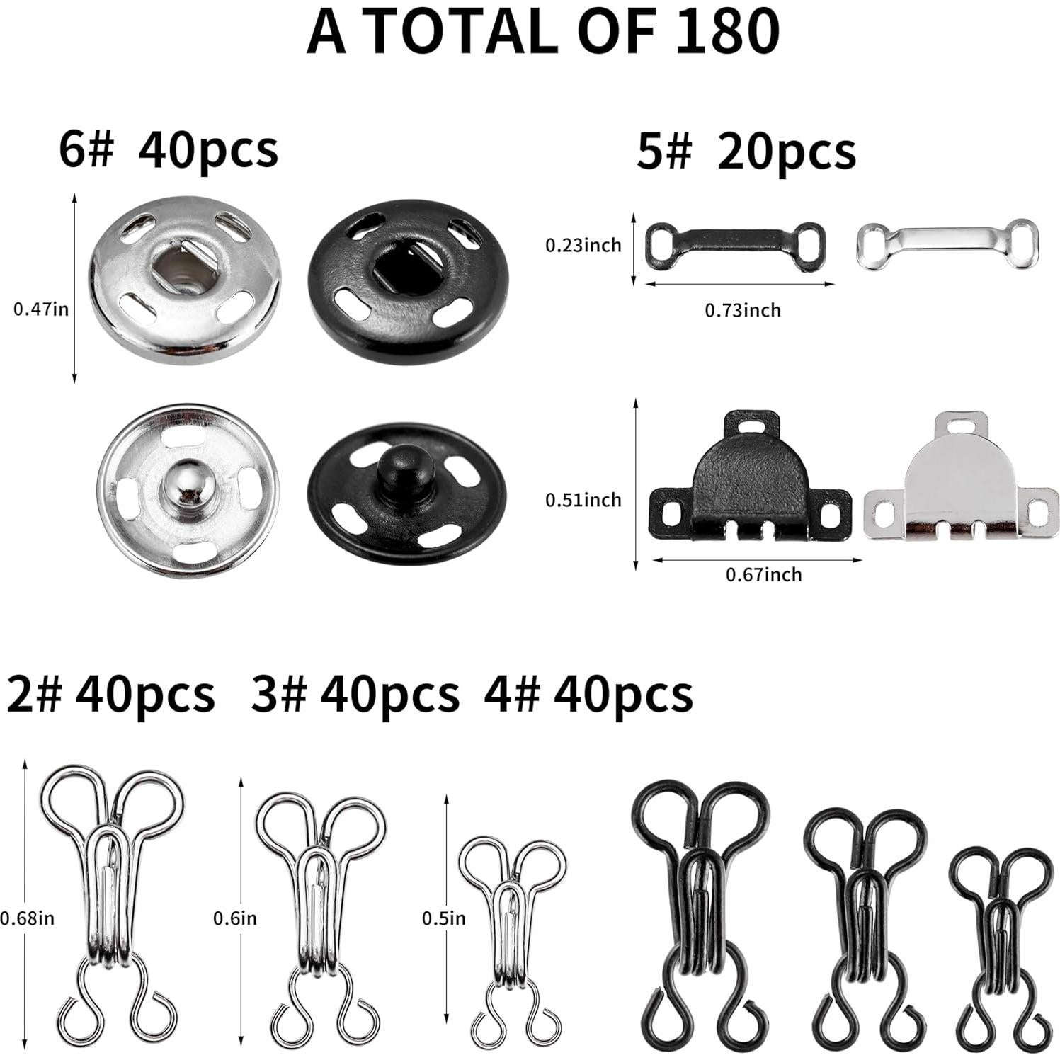 Kit de Costura KOPOX 180 Piezas con Botones y Cierres
