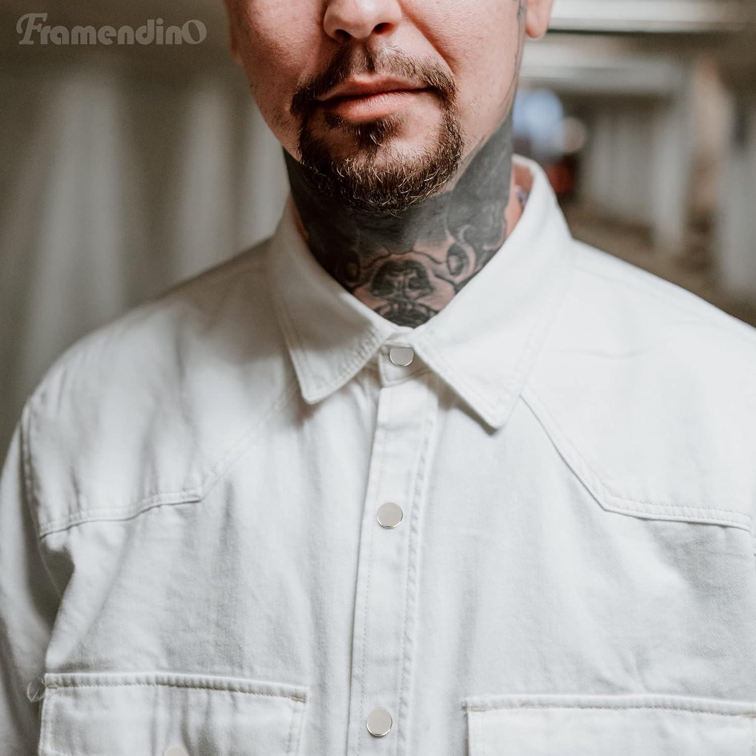 Kit de Botones a Presión Framendino 200 Piezas 15mm Acero Inoxidable